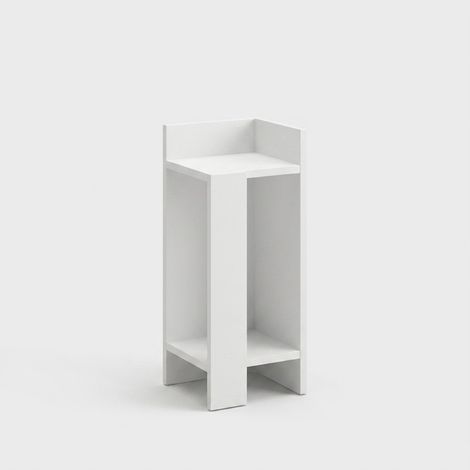 Mesita de noche recta blanca, 25x60 cm, para dormitorio minimalista o habitación de invitados (1/3)