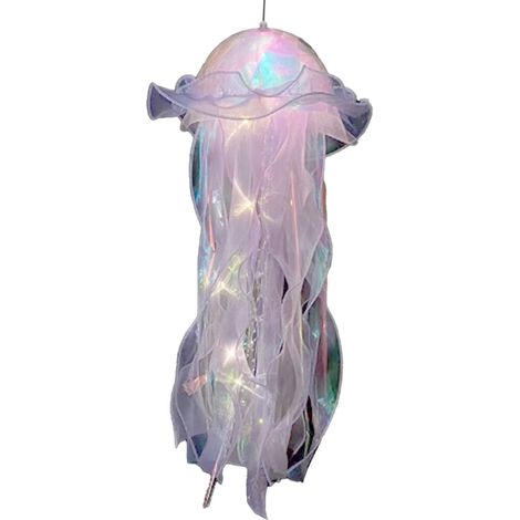 Ortviai Lampe-lanterne en forme de méduse portable et lumineuse – décoration intérieure violette, idéale pour suspensions murales ou plafond (1/5)