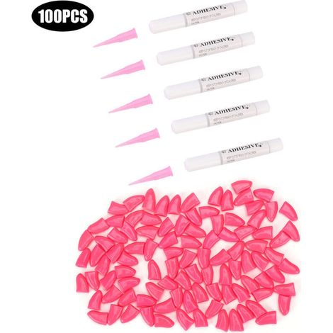 Couverture d'ongles en PVC souple pour chien, 100 pièces, capuchon de griffe de patte, accessoire de toilettage (rose foncé L)