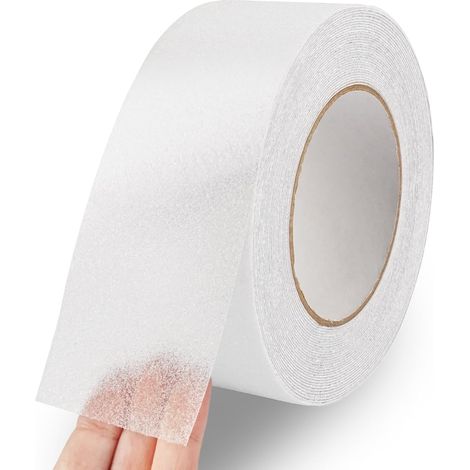 Bande Antidérapante Escalier Adhésive 5cm x 5m, Ruban Adhésif Transparent Antidérapant, Antiderapante pour Marches d'Escalier, Nez de Marche, Sécurité Domestique (1/5)