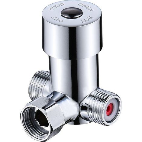Robinet à induction d'eau froide unique, mitigeur thermostatique, vanne de régulation en laiton deux entrées/une sortie, raccords à induction (1/5)
