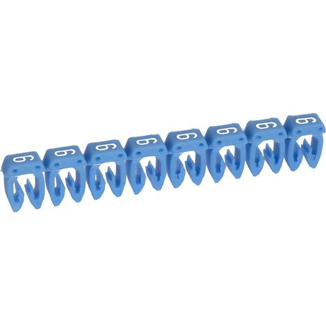 038216 Legrand - Boite De 1200 Repères Cab 3 Pour Fils 0,5mm² à 1,5mm² - Marquage Chiffre 6 Bleu (1/3)