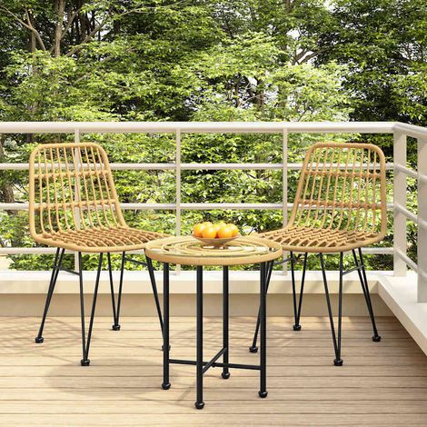 Chaises de jardin-Chaise de terrasse-Chaise d'extérieur lot de 2 48x62x84 cm Résine tressée (1/5)