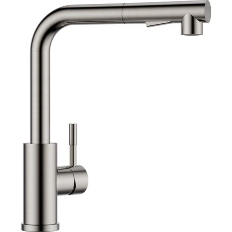 Battery kitchen sink, single control, ceramic cartridge, 360 degrees, silver (1/5)