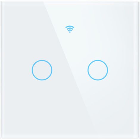 Interrupteur tactile connecté WiFi – Compatible Alexa et Google Assistant – Panneau en verre trempé – Installation facile
