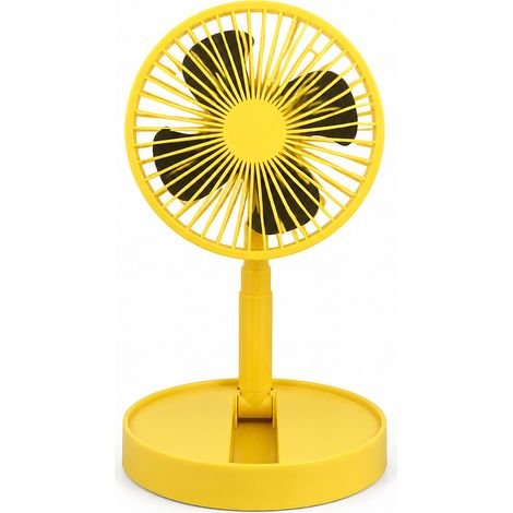 Portable foldable and telescopic USB fan 3 speeds yellow (1/5)