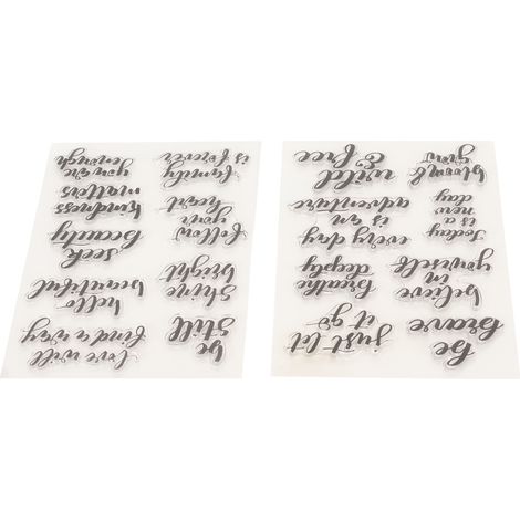 Tampon transparent en silicone motif mots de salutation pour cartes et scrapbooking DIY, kit de timbres clairs. (1/5)