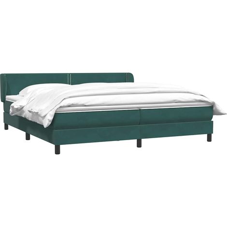 vidaXL Giroletto a Molle con Materassi Verde Scuro 180x220 cm Velluto (1/5)