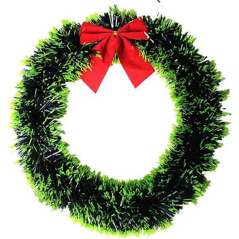 Couronne de Noël en nœud papillon vert garance, décoration de vitrine d'hôtel ou de magasin (bord vert)