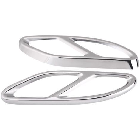 1 paire de caches d'embouts d'échappement argentés compatibles avec Mercedes-Benz Classe A W176 2016-2019 (1/5)