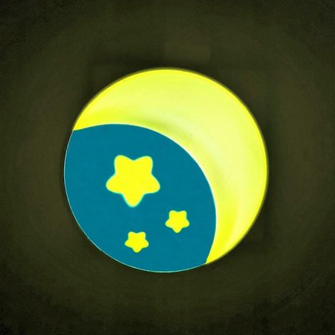 Veilleuse à prise avec capteur de lumière, veilleuse LED pour enfants, éclairage automatique lune et étoiles pour chambre, escaliers, couloir, etc. (1/5)