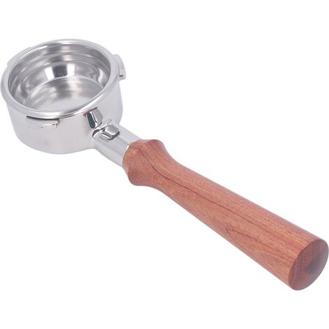 Poignée en bois massif sans fond de 58 mm, panier en acier inoxydable, porte-filtre à café Barsetto F amovible à 3 canaux, palissandre du Brésil (1/5)