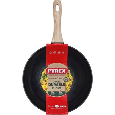 Wok - PYREX - Cook & Care - 28 cm - Anti-adhérent - Induction - Sans PFAS (1/5)