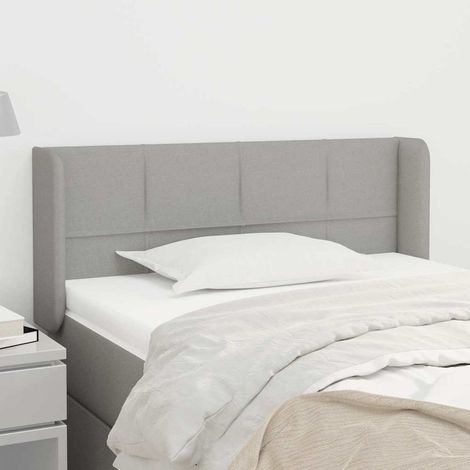vidaXL Tête de lit avec oreilles Gris clair 83x16x78/88 cm Tissu (1/5)