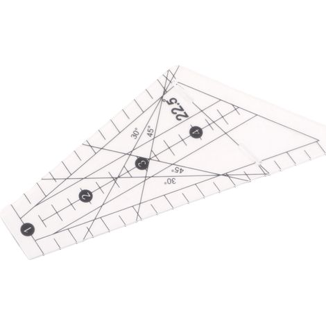Règle de patchwork Transparente Plastique Fente 22,5° Outil de couture précis pour DIY et création de motifs artisanaux robustes (1/4)