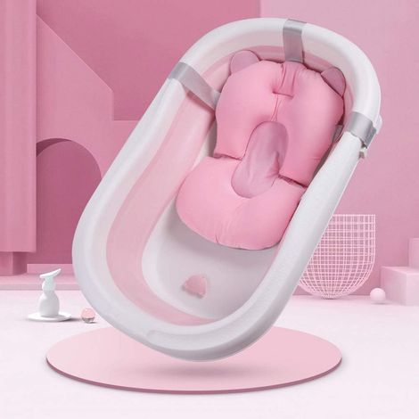 Coussin de bain antidérapant pour bébé, oreiller pliable ergonomique pour nouveau-né, sécurité et confort dans la baignoire