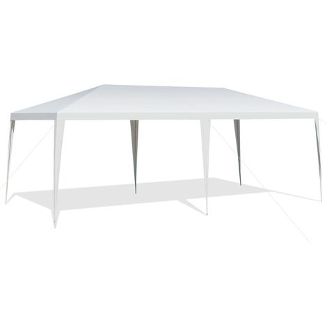 Carpa para fiestas de 3m x 6m Carpa de playa impermeable con cuerdas Blanco (1/5)