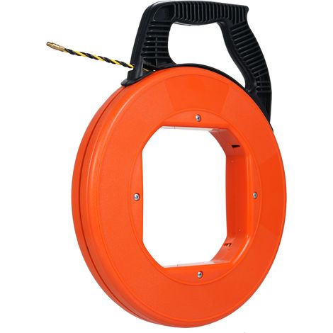 Extracteur de fil électrique, ruban de poisson en polyester de 100 pieds, extracteur de ruban avec boîtier à fort impact, aide rétractable de câble comprenant 6 adaptateurs (1/5)