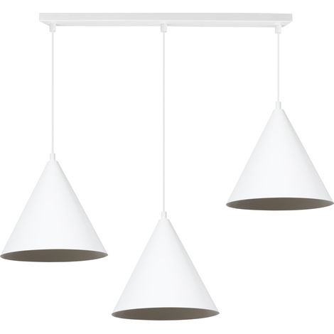 LÁMPARA COLGANTE SOHO BLANCA 3 PLATOS 25CM E27 (1/5)