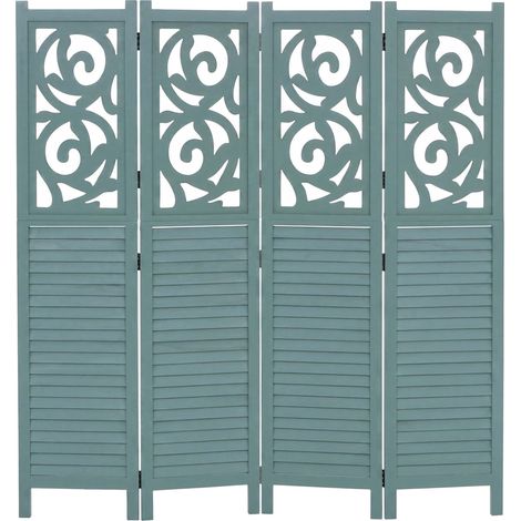 Paravent T568, cloison de séparation, brise-vue, séparation d'espace, motifs décoratifs, pliable, bo