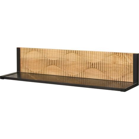 Mensola in legno di acacia 150x25x25 Laccato - naturale / marmo scuro LONDON 126
