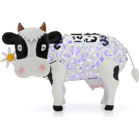 Lumière Solaire de Vache, Lumière Changeante de Couleur de Lumière de Jardin Solaire, Lumière Solaire de Vache Marguerite, Ornement de Décor de Jardin de Lumière Extérieure Solaire (1) (1/5)