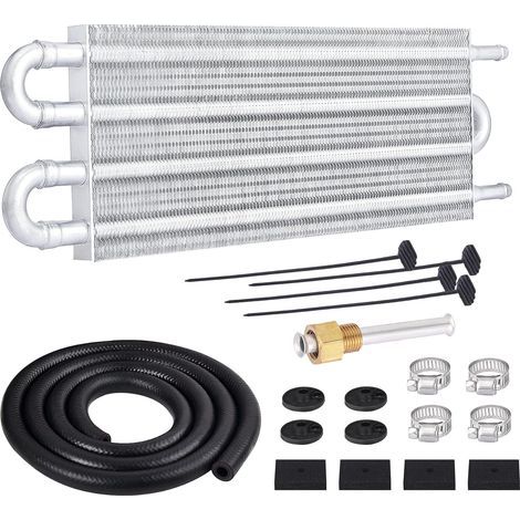 Applicable 5/16" Transmission Oil Cooler, 4 Pass Tube and Fin Cooler Kit Universal Aluminium Silver (1/5)