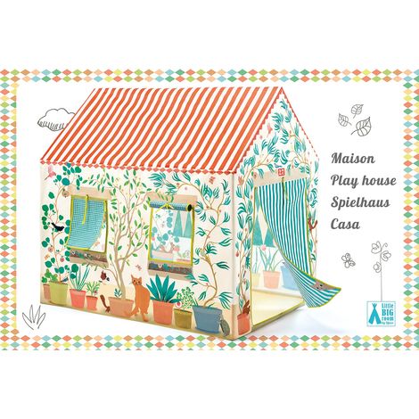 Casetta per bambini - Cabina interna spaziosa, leggera e multicolore - Facile da montare/smontare - 1 tela, 3 finestre, 1 porta, cornici in plastica, contenitore, 100x105x73 cm (1/4)