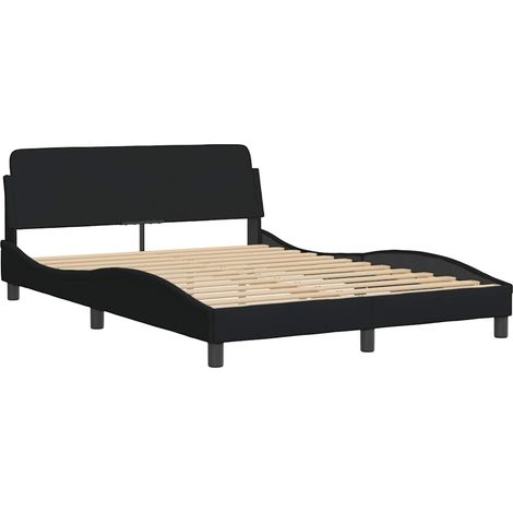 Estructura de cama Dover tela negro 140x200 cm vidaXL