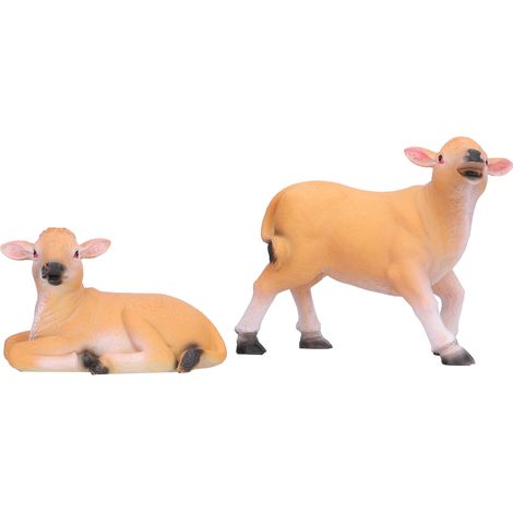 Ornement de vache en résine, lot de 2 figurines de vaches miniatures pour jardin ou cour (1/5)