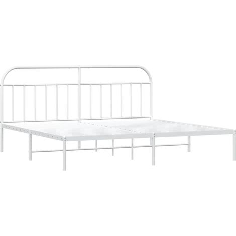 Bed Frame  White  Steel  200x200 cm  Bed Frame  Rectangular vidaXL (1/4)