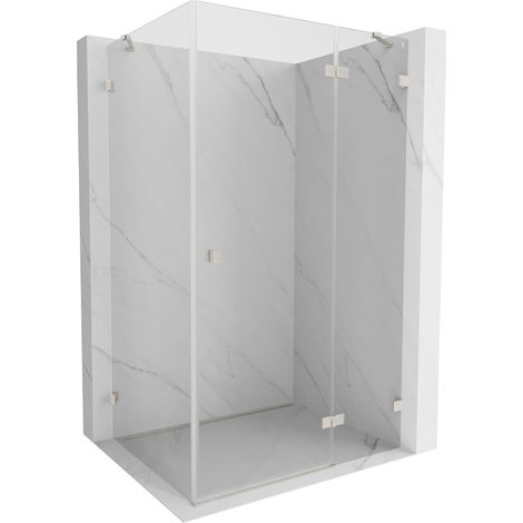Mexen Lunar cabine de douche pivotante droite 100 x 80 cm, transparent, nickel brossé - 834-100-080-97-00-P (1/5)