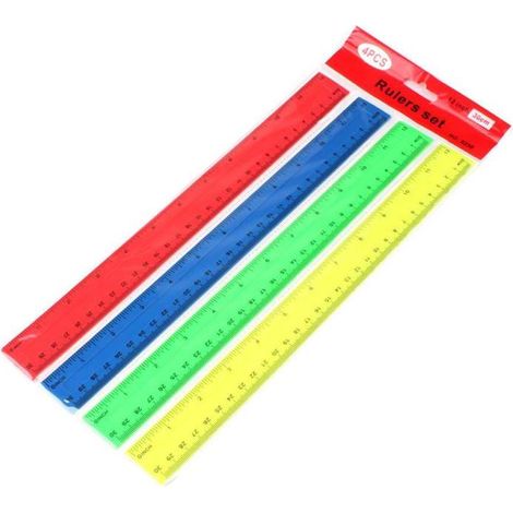 Irovami Règles 30cm lot 4 – SeeBee, couleurs assorties – Idéal pour élèves, classe, bureau (1/5)