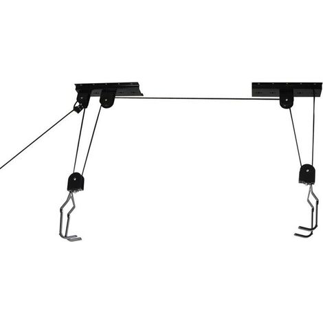 Deckenmontierter Fahrradträger, Tragkraft 20 kg, Fahrradhalterung für Deckenhöhen bis zu 4 m, gummierte Haken, Verriegelungsmechanismus