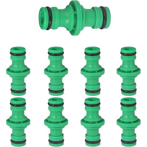 Raccord 1/2" - Double fiche - Raccord de tuyau de jardin - Pour raccorder des tuyaux, outils de jardin, tuyaux (8 pièces)