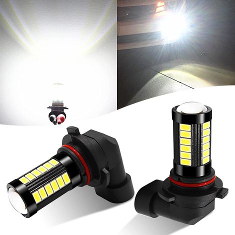 2 Pack 9006 Ampoule LED de voiture, 6000K blanc, ultra lumineux, 12V, 1500 lumens, universel (blanc) (1/5)