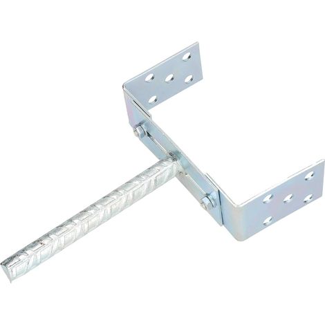 KOTARBAU Ancre de poteau en U - Largeur réglable de 0 à 165 mm - Pour béton - Argenté (1/5)