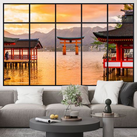 Stickers Trompe l'oeil fenêtre verrière - Japon - 60 x 95 cm (1/5)
