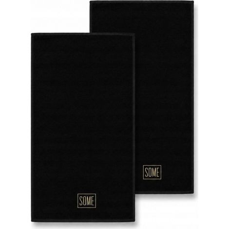Serviettes de table premium noires 70 x 140 cm, 800 g/m², BTW0480BA, lot de 2