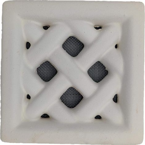 DMS – Grille d'aération VMC en terre cuite blanche 13x13 cm – Résistante aux intempéries – Moustiquaire inox pour protection nuisibles