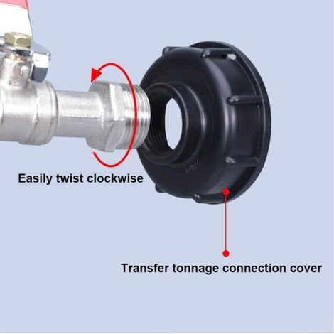 IBC-Tankadapter mit 1/2"-Gewindeanschluss, 1000-Liter-Tankhahn, Regenwassernutzungshahn, Auslasshahn, Ventilanschluss, Schlauchanschlüsse (1/5)