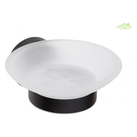BEMETA Porte-savon mural DARK en laiton noir et en verre DARK 11cm x 5,5cm x 12,9cm (104108040) (1/5)
