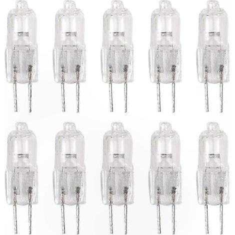Lot de 10 ampoules halogènes G4, 12V 35W à broches, lumière blanc chaud (1/5)