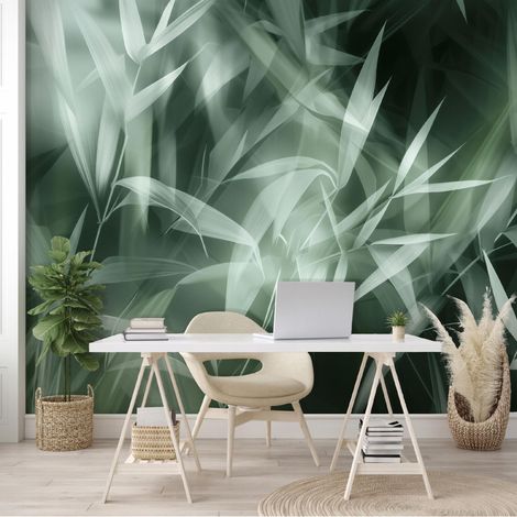 Vlies Fototapete Blätter 250x175 cm, Tapeten, für Wohn und Schlafzimmer, Vliestapete Wandtapete Tapete 3D Effekt- inkl. Kleister - Tropisch Botanisch Natur grün, WallArena (1/4)