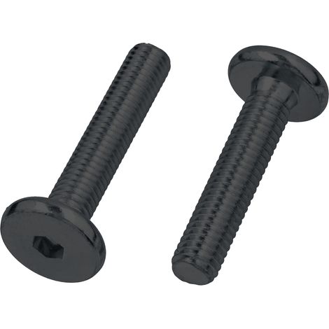 Flachkopf-Möbelschraube, schwarz, M6x35, verzinkter Stahl, 50 Stück (1/5)