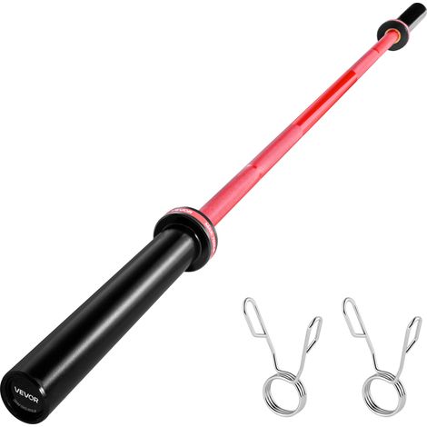 VEVOR Bilanciere 1800 mm, per Piastre da 50 mm, Bilanciere con Impugnatura Zigrinata per Allenamento della Forza, Sollevamento Pesi, Stacco da Terra, Distensione su Panca, Capacita 317 kg (1/5)