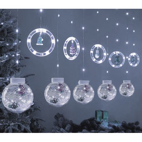 Tenda Luminosa 3 M Interno LED Prolungabile Catena Natalizia Anelli Luce Fredda (1/5)