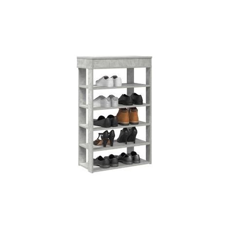 Étagère à chaussures gris béton 60x30x98 bois d'ingénierie (1/5)