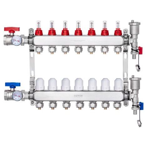 Collecteur de Chauffage Radiant 7 Branches Kit Collecteur Tubes (1/5)