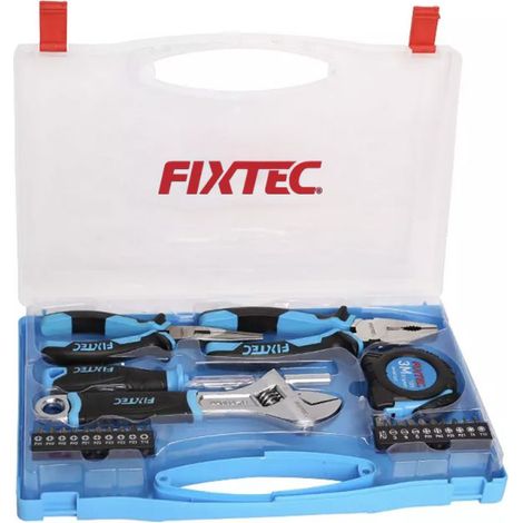 Kit d'outils à main - 25 pièces - pince universelle,  pince à bec long, clé à molette, manche de tournevis - Fixtec